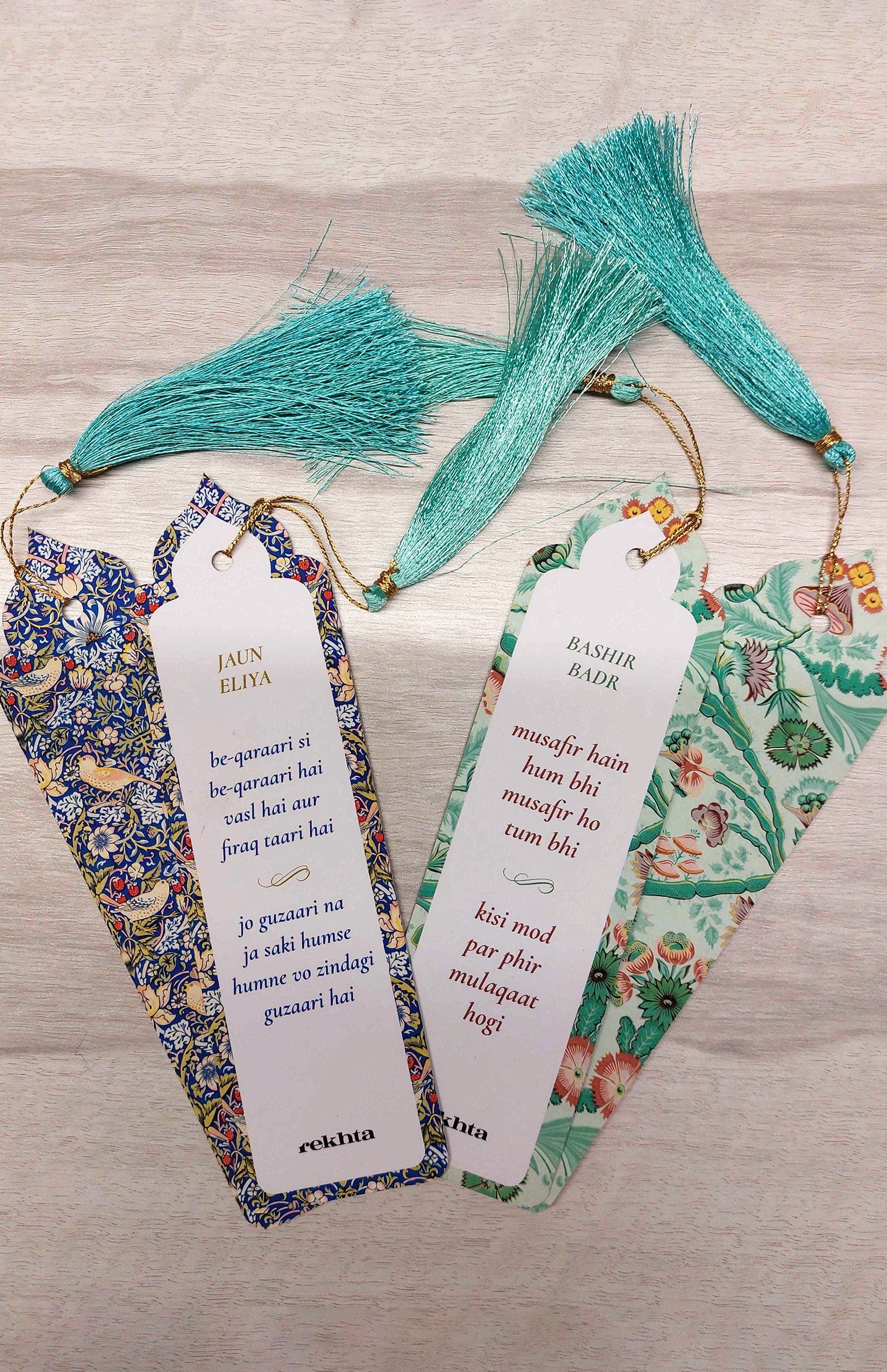 Naqsh o Nigaar Bookmarks - Persian Design Velvet Touch Premium Poetry Bookmarks  Set of 10
