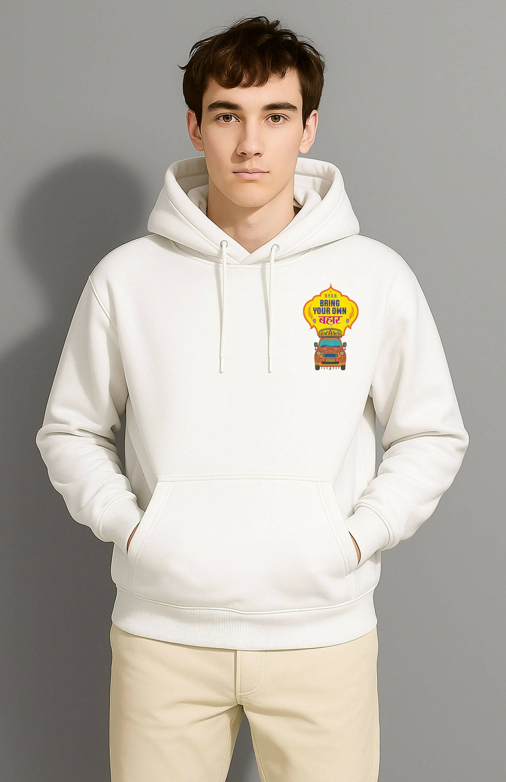 Bring Your Own Bahar 100% Cotton Unisex Hoodie – Urdu Truck Art Shayari Hoodie