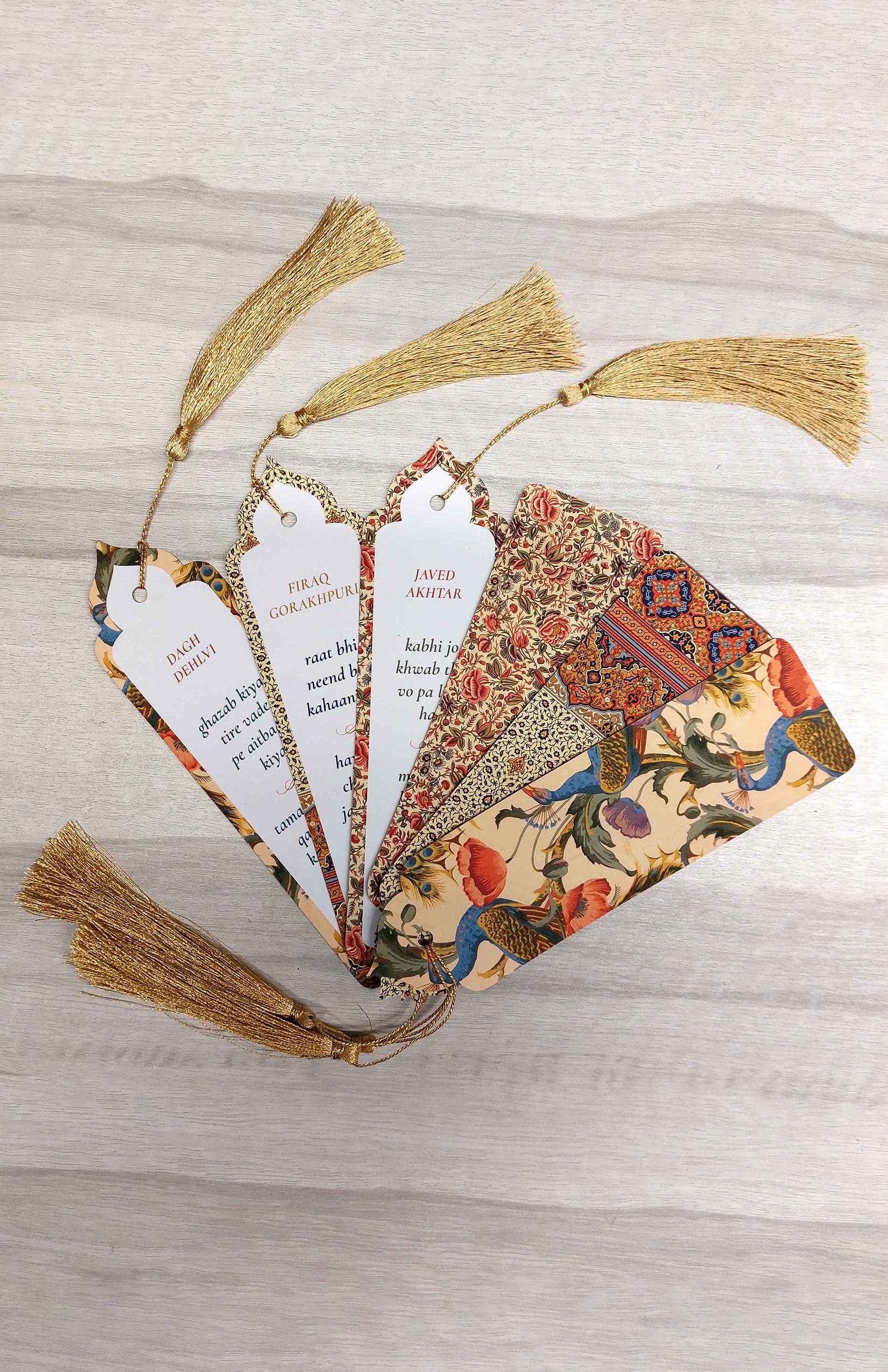 Naqsh o Nigaar Bookmarks - Persian Design Velvet Touch Premium Poetry Bookmarks  Set of 10