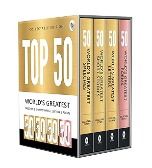 Top 50 Worlds Greatest Short Stories, Speeches, Letters & Poems, COLLECTABLE EDITION (Box Set of 4 Books)
