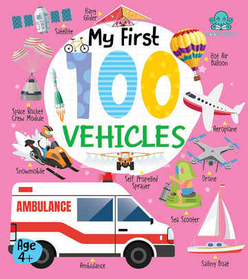 Booktopus Board Book – My First 100 Vehicles – Early Learning Books for Kids – Picture Books for Baby 4+ Years