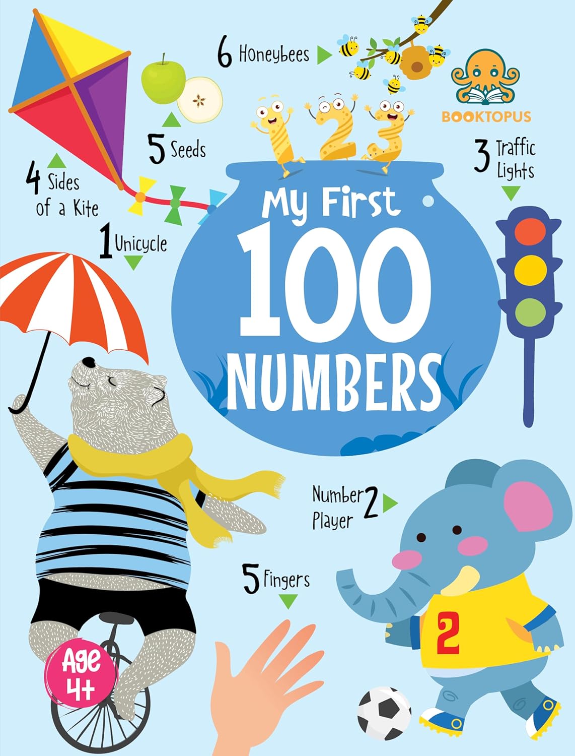 Booktopus Mini Board Book – My First 100 Numbers – Early Learning Books for Kids – Picture Books for Baby 4+ Years