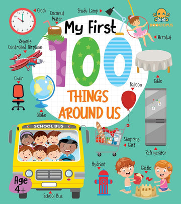 Booktopus Board Book – My First 100 Things Around Us – Early Learning Books for Kids – Picture Books for Baby 4+ Years