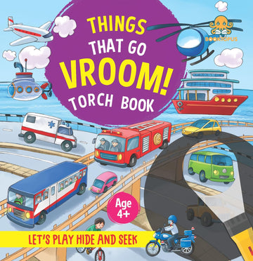 Booktopus Torch Discovery Book – Things That Go Vroom! Hidden Picture Book with Torch – Learning Activity Books for Kids 4+ Years – Interactiv