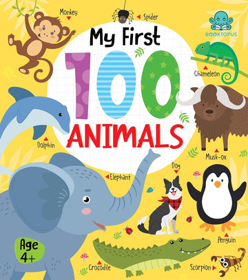 Booktopus Board Book – My First 100 Animals – Early Learning Books for Kids – Picture Books for Baby 4+ Years