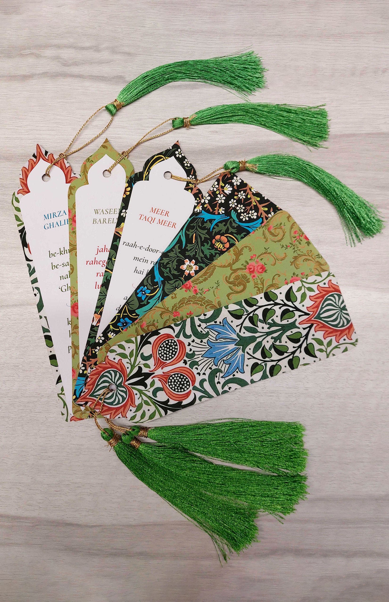 Naqsh o Nigaar Bookmarks - Persian Design Velvet Touch Premium Poetry Bookmarks  Set of 10