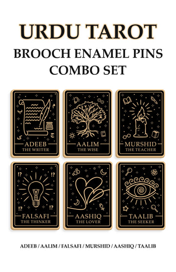 Urdu Tarot Brooch Enamel Pins Combo Set