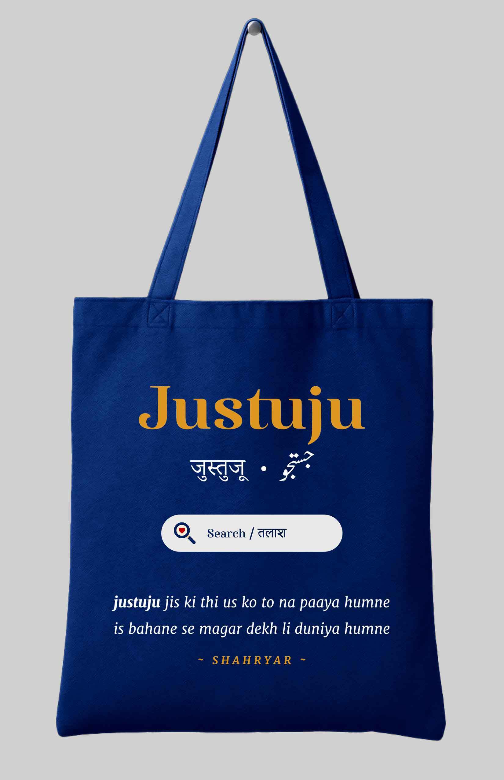 Rekhta Justuju Tote Bag | 100% Cotton Canvas Bags for Men & Women