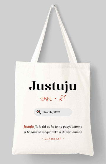 Rekhta Justuju Tote Bag | 100% Cotton Canvas Bags for Men & Women