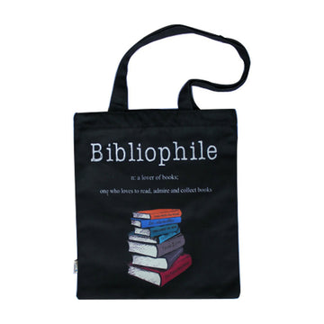 Bibliophile Black Tote Bag (Both side printing)