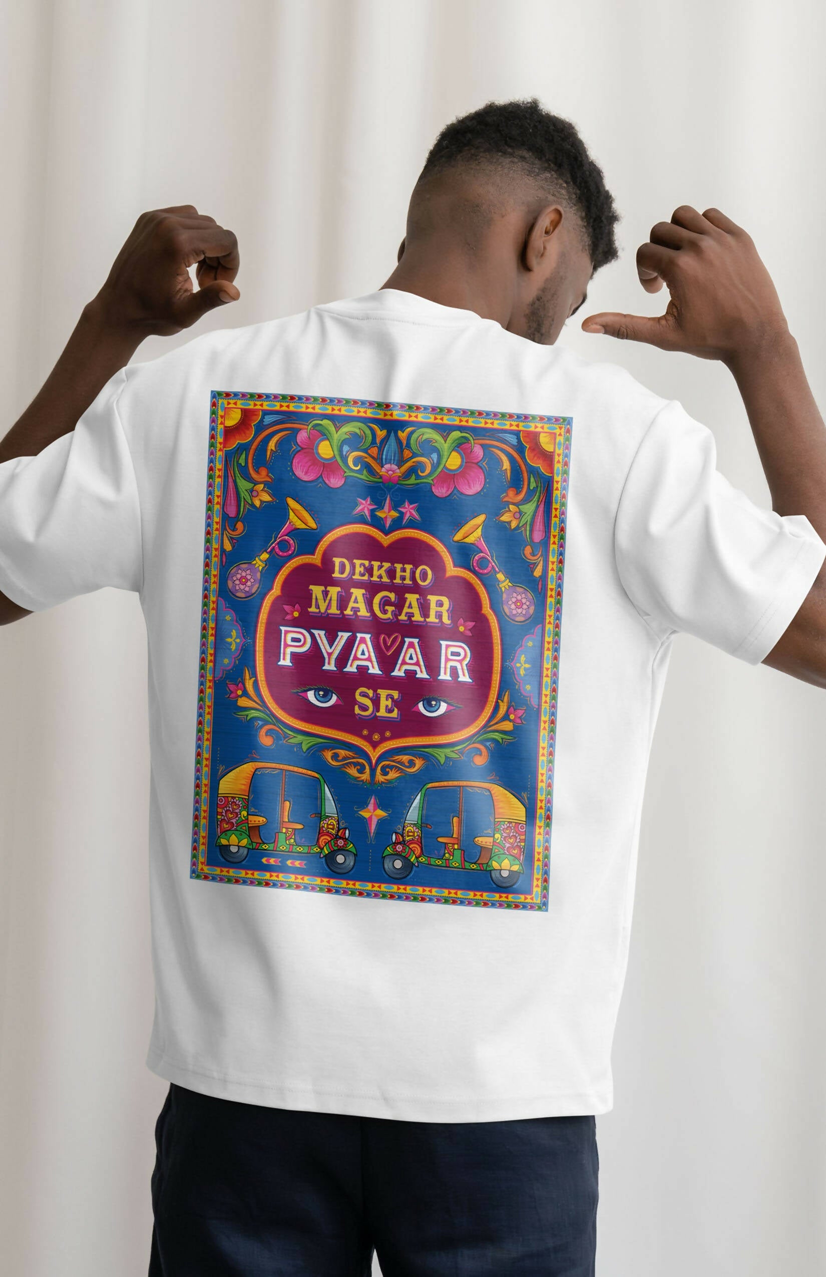 Dekho Magar Pyar Se 100% Cotton Unisex T-Shirt – Urdu Truck Art Shayari T-shirt
