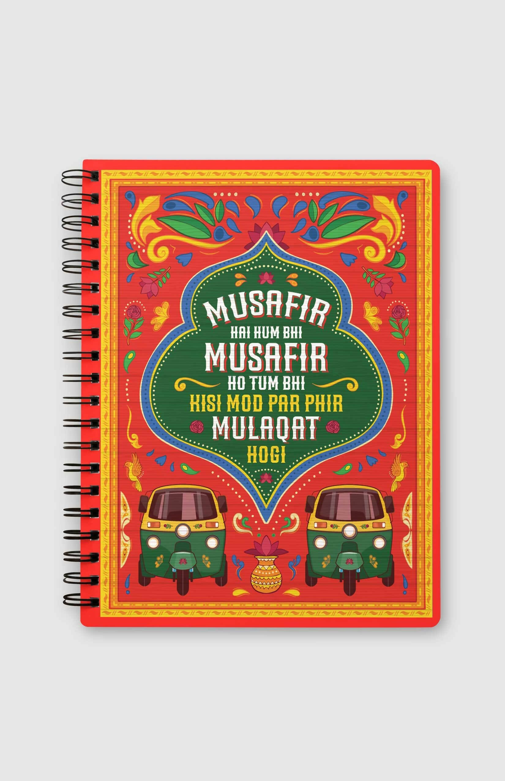 Musafir Hai Hum Bhi Spiral Notepad – Urdu Truck Art Shayari Notepad