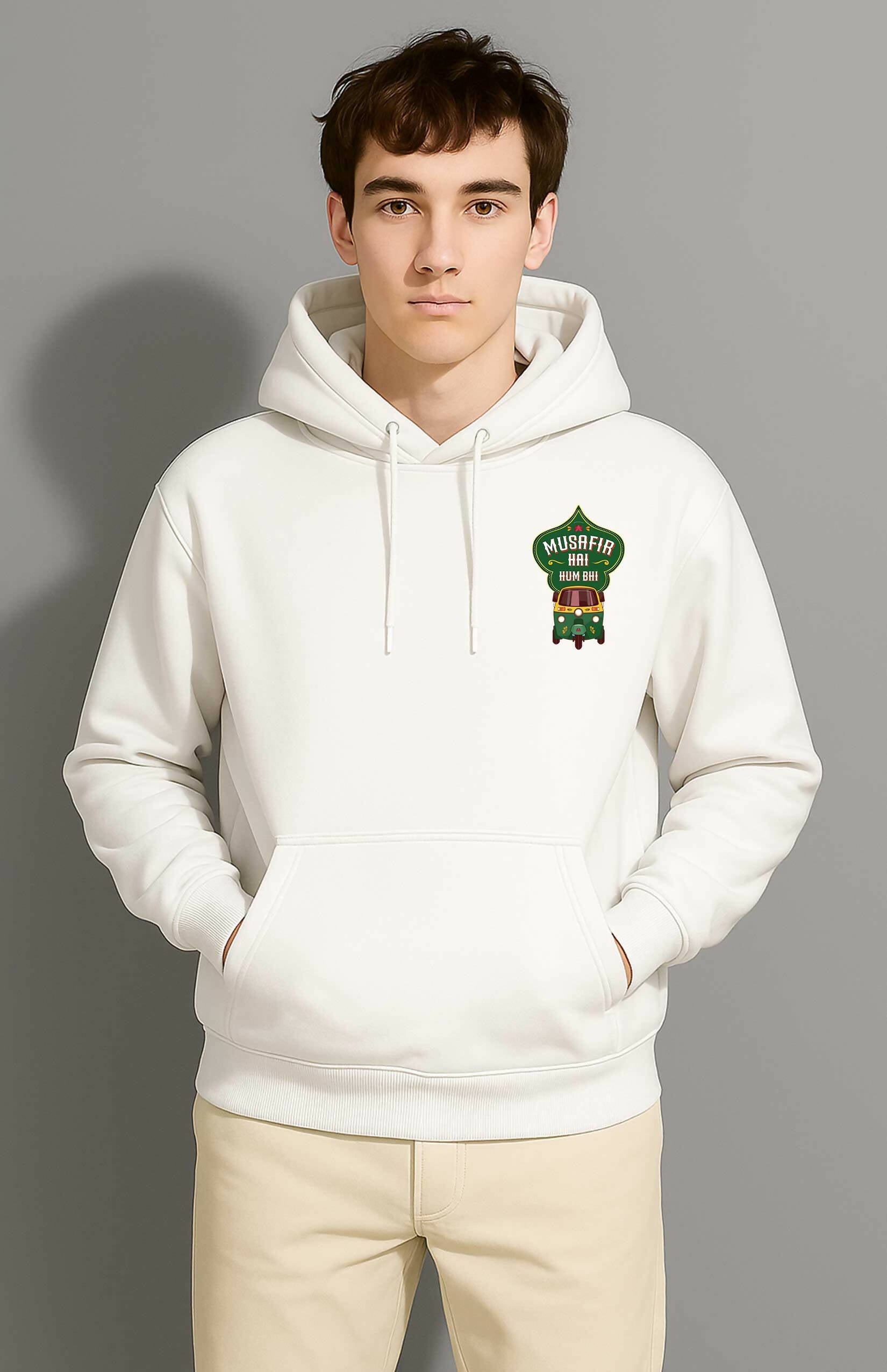 Musafir Hai Hum Bhi 100% Cotton Unisex Hoodie – Urdu Truck Art Shayari Hoodie