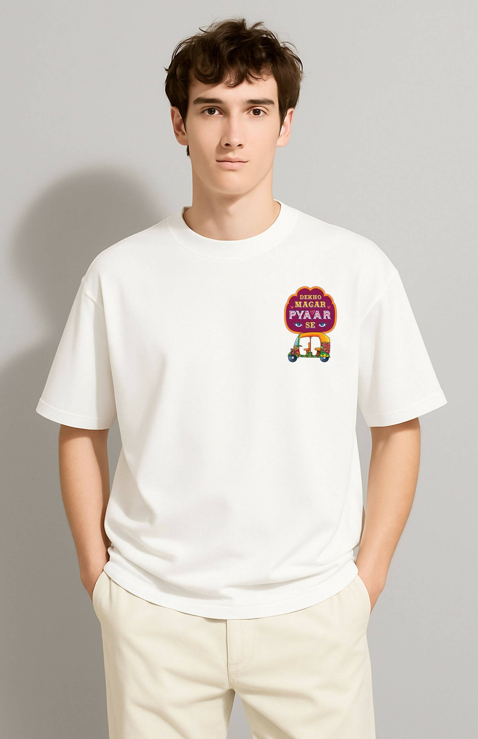 Dekho Magar Pyar Se 100% Cotton Unisex T-Shirt – Urdu Truck Art Shayari T-shirt