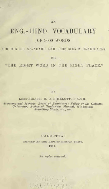 English-Hindi Vocabulary