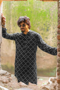 Urdu Jali Kurta (Black)