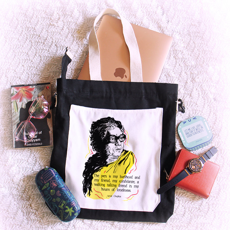 The pen is my livelihood- Ismat Chughtai Jhola/Tote Bag