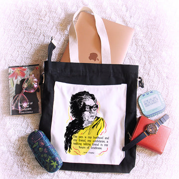 The pen is my livelihood- Ismat Chughtai Jhola/Tote Bag