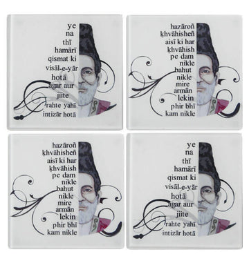 Books etc Ghalib Coasters Set ( Pack of 4)
