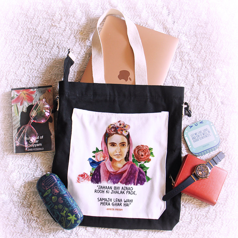 Wahi mera ghar hai- Amrita Pritam Jhola/Tote Bag