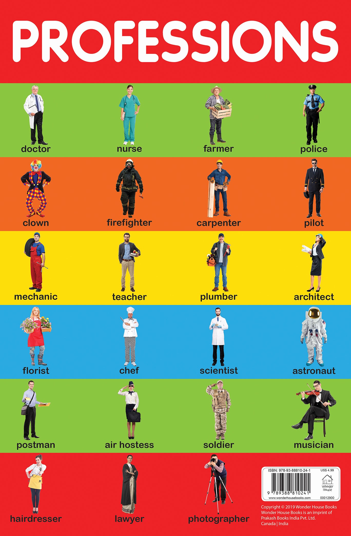 Professions - Early Learning Educational Posters For Children: Perfect For Kindergarten, Nursery and Homeschooling (19 Inches X 29 Inches)