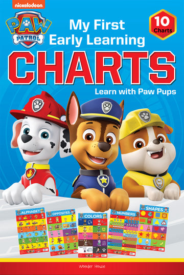 Paw Patrol - My First Early Learning Charts : Learn With Paw Pups (10 Charts - Alphabet, Animals, Birds, Colors, Fruits, Numbers, Opposites, Shapes, Transport, Vegetables)