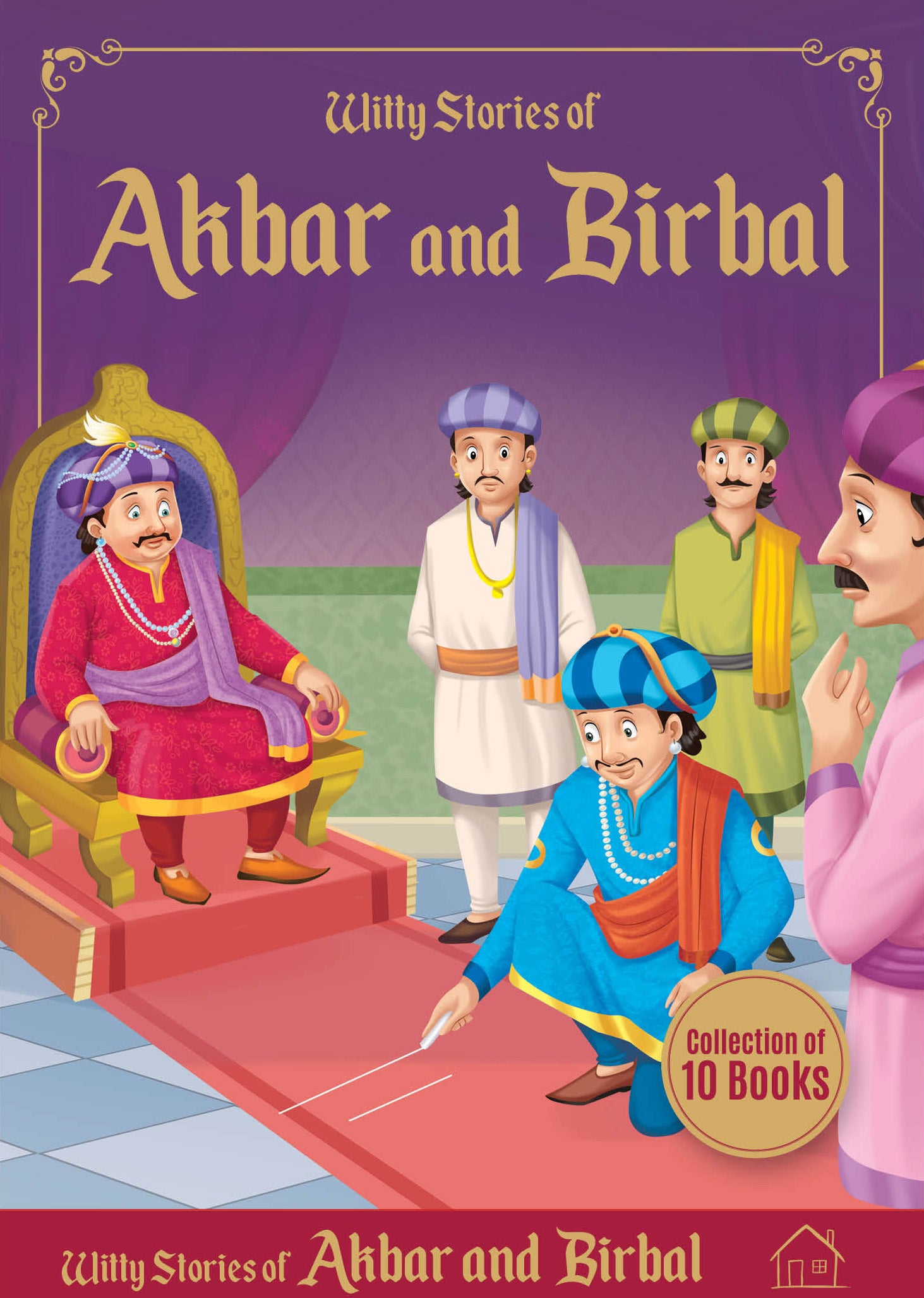 Witty Stories of Akbar and Birbal - Collection of 10 Books: Illustrated Humorous Stories For Kids