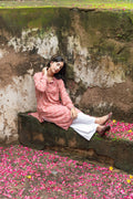 Urdu Jali Kurta (Peach)