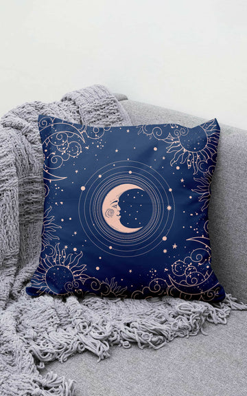 "Mahtab" Artistic Design Cushion Cover on Velvet Holland - 16"X16" (Artistic Design)