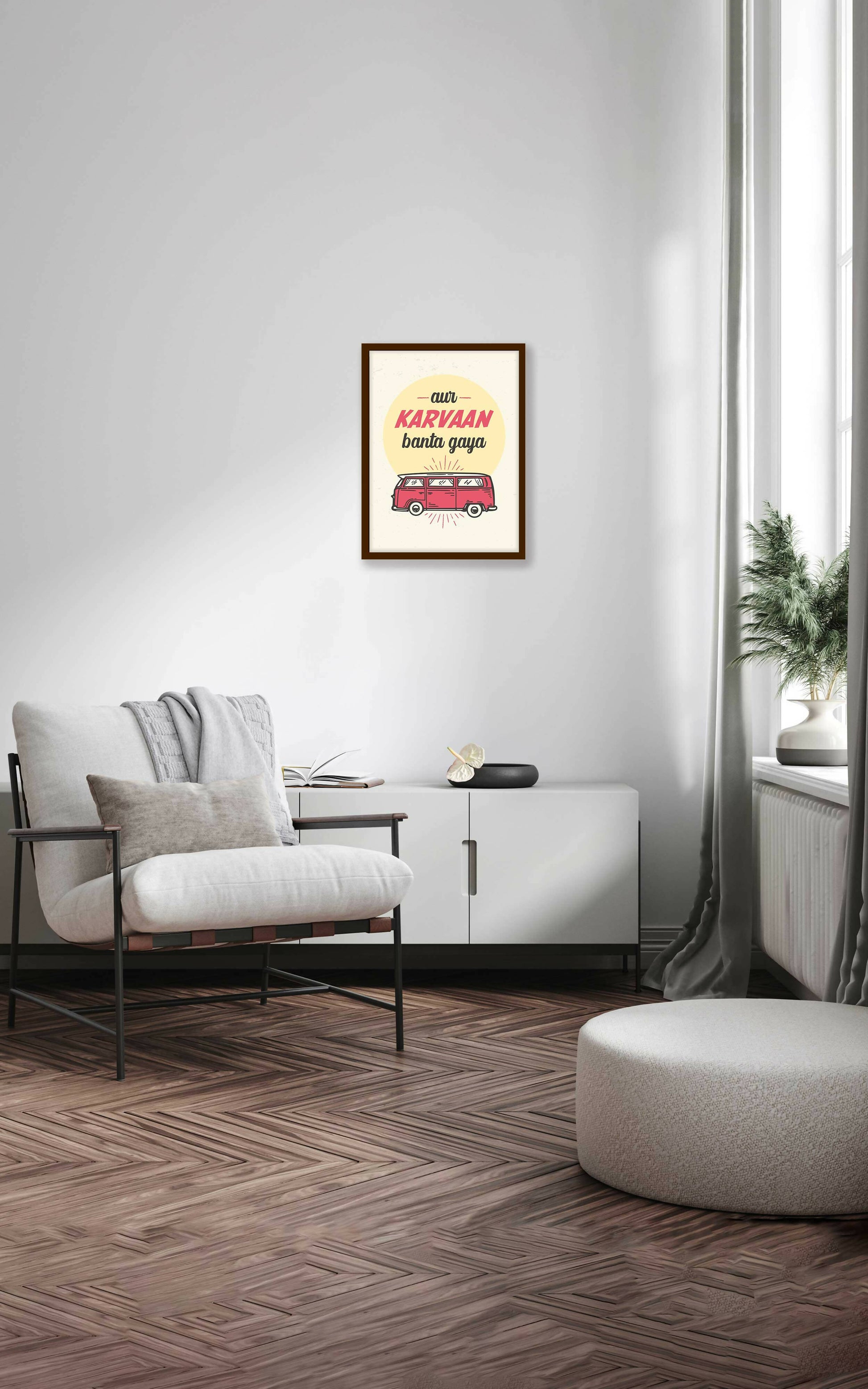 Quotes Wall Posters with Frame for Home and Office ; Aur Karvaan Banta Gaya