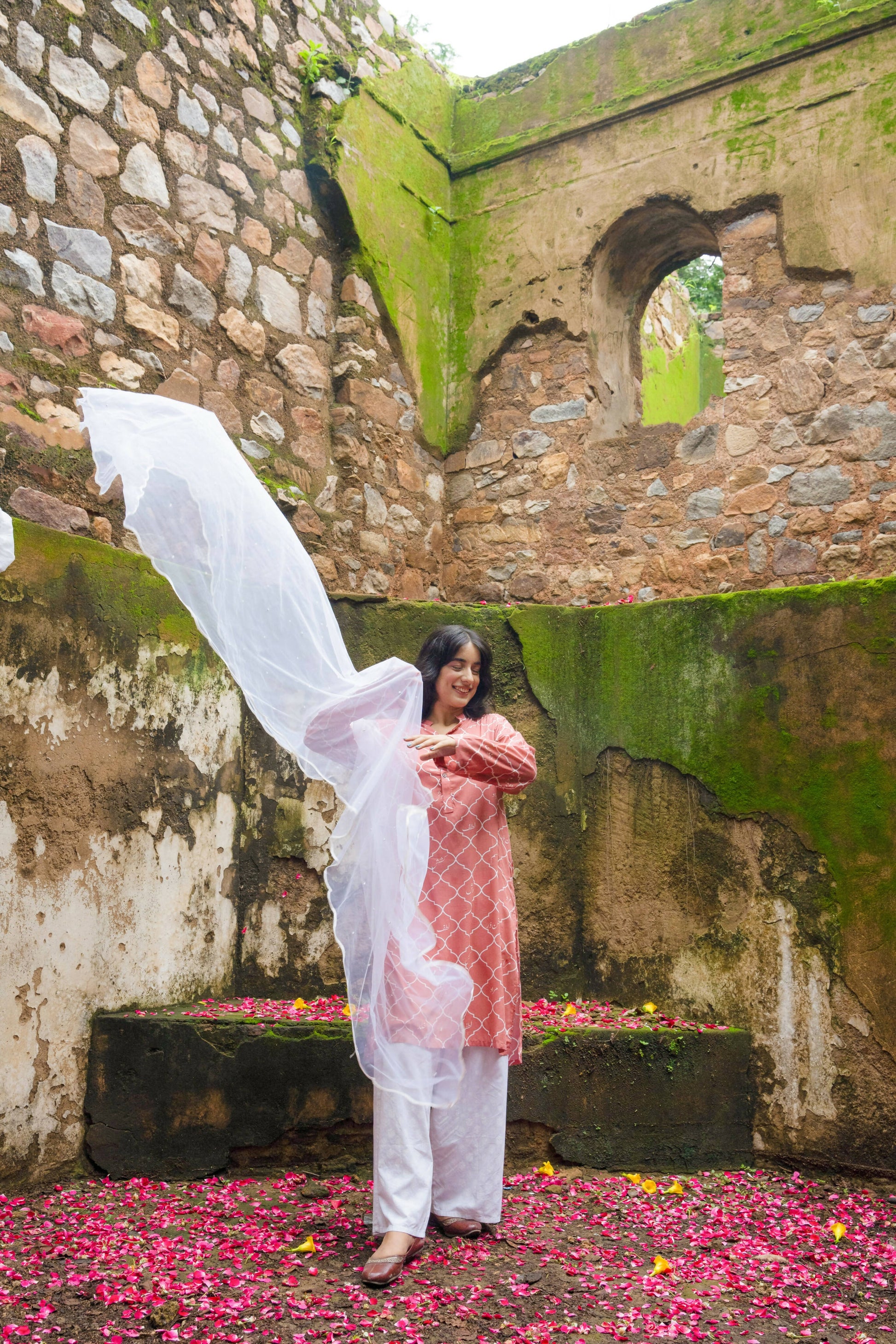 Urdu Jali Kurta (Peach)