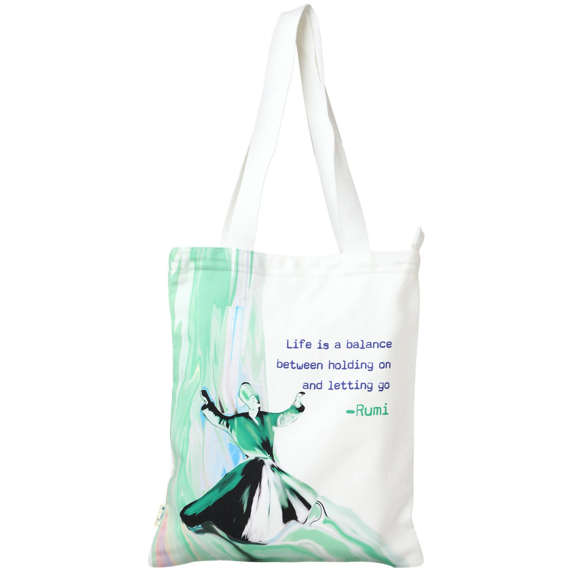 Books etc Canvas Rumi Tote Bag (Green)