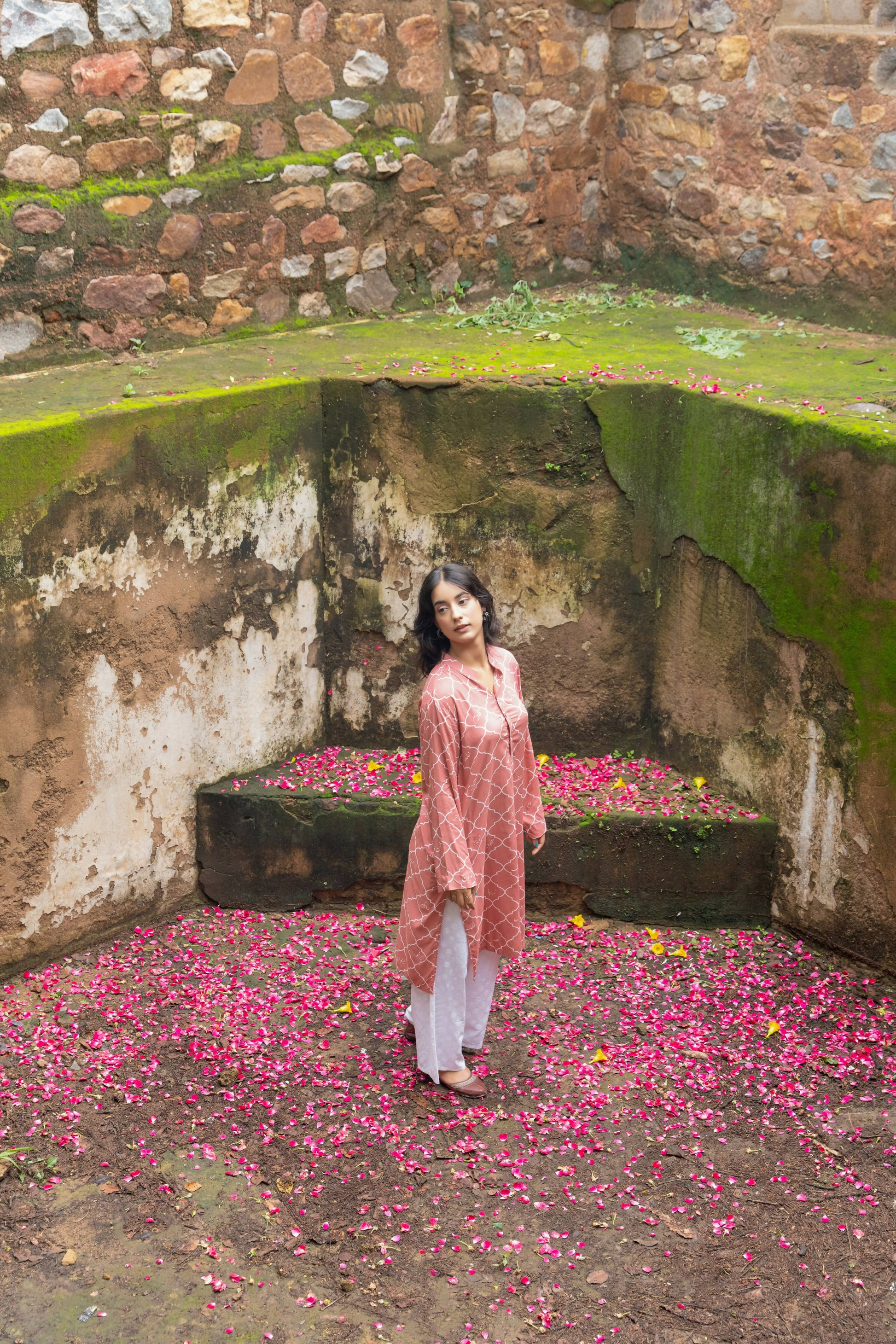 Urdu Jali Kurta (Peach)
