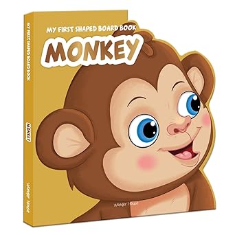 MyFirstShapedBoardbook- Monkey, Die-Cut Animals, Picture Book for Children