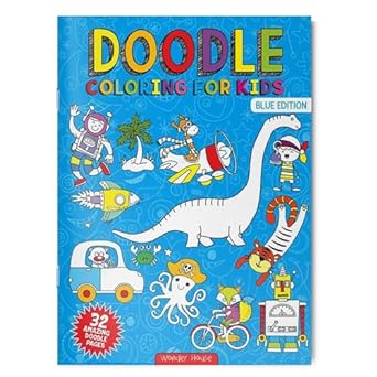 Doodle Coloring For Kids - Blue Edition