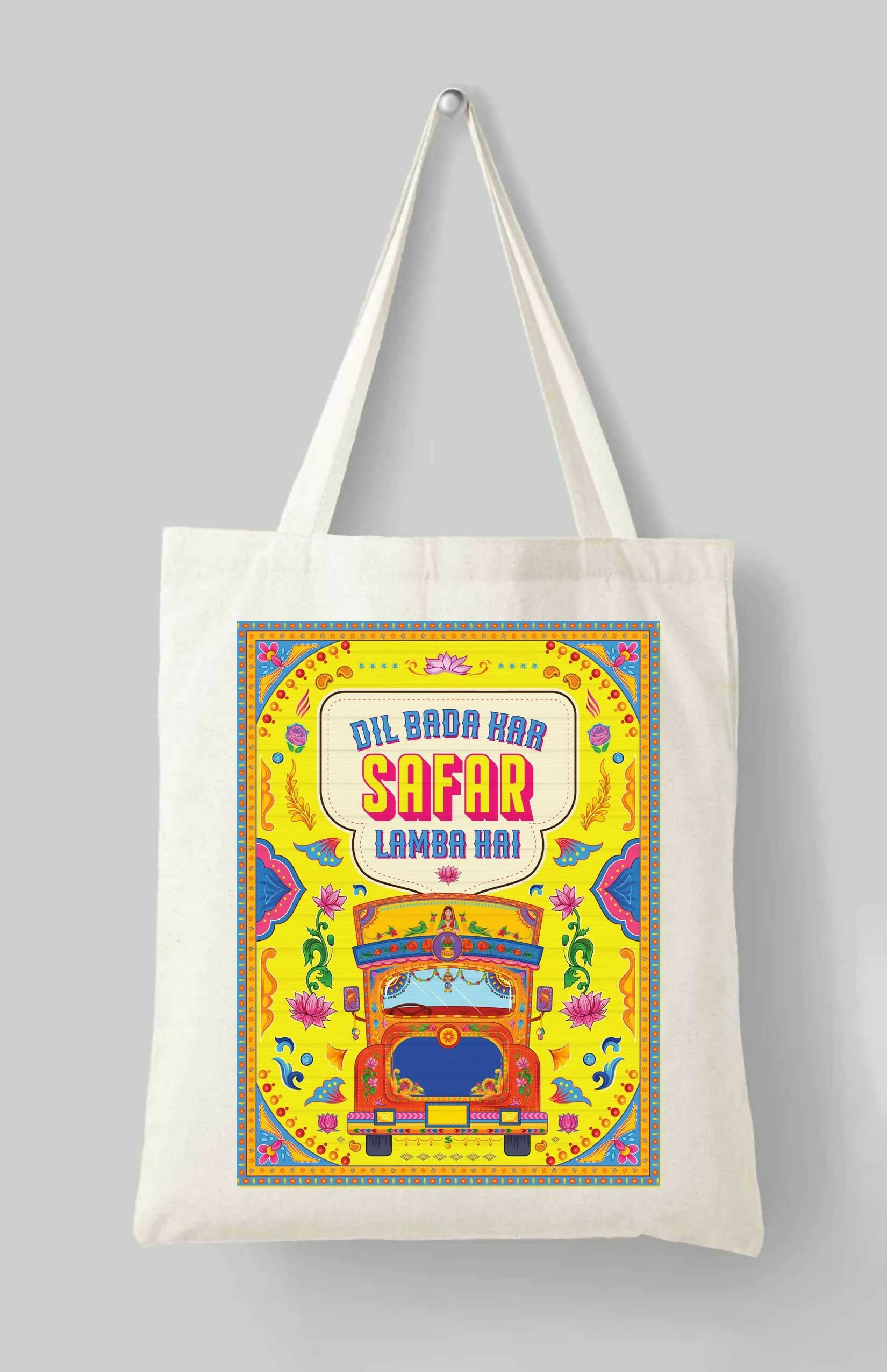 Safar Lamba Hai Cotton Tote Bag – Urdu Truck Art Shayari