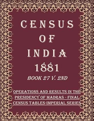 Census of India 1881: Operations and Results in the Presidency of Madras - Appendices