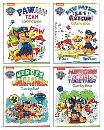 Paw Patrol Cool Pups Coloring Books Super Boxset : Pack of 4 Coloring Books For Kids