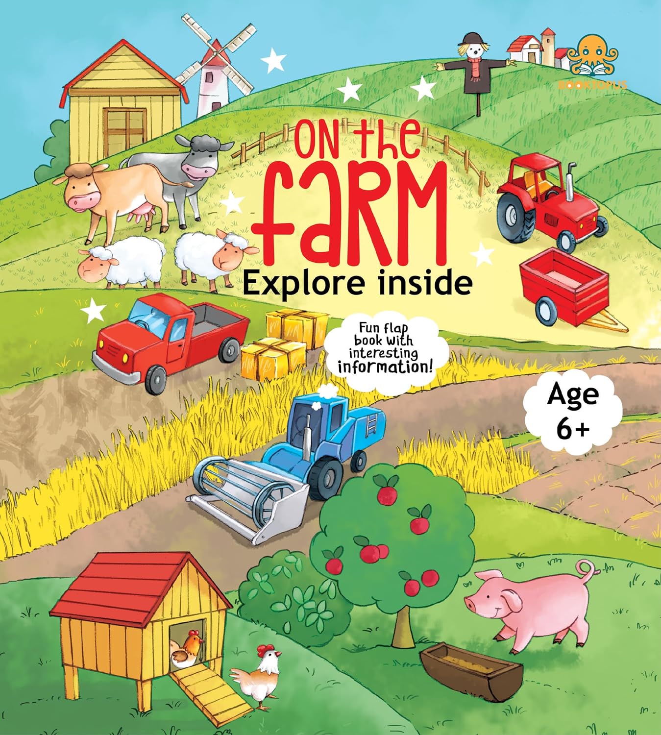 Booktopus Lift-the-Flap Learning Book – On The Farm Knowledge Book for Kids – Interactive Learning Books 6+ Years – Educational Story Books