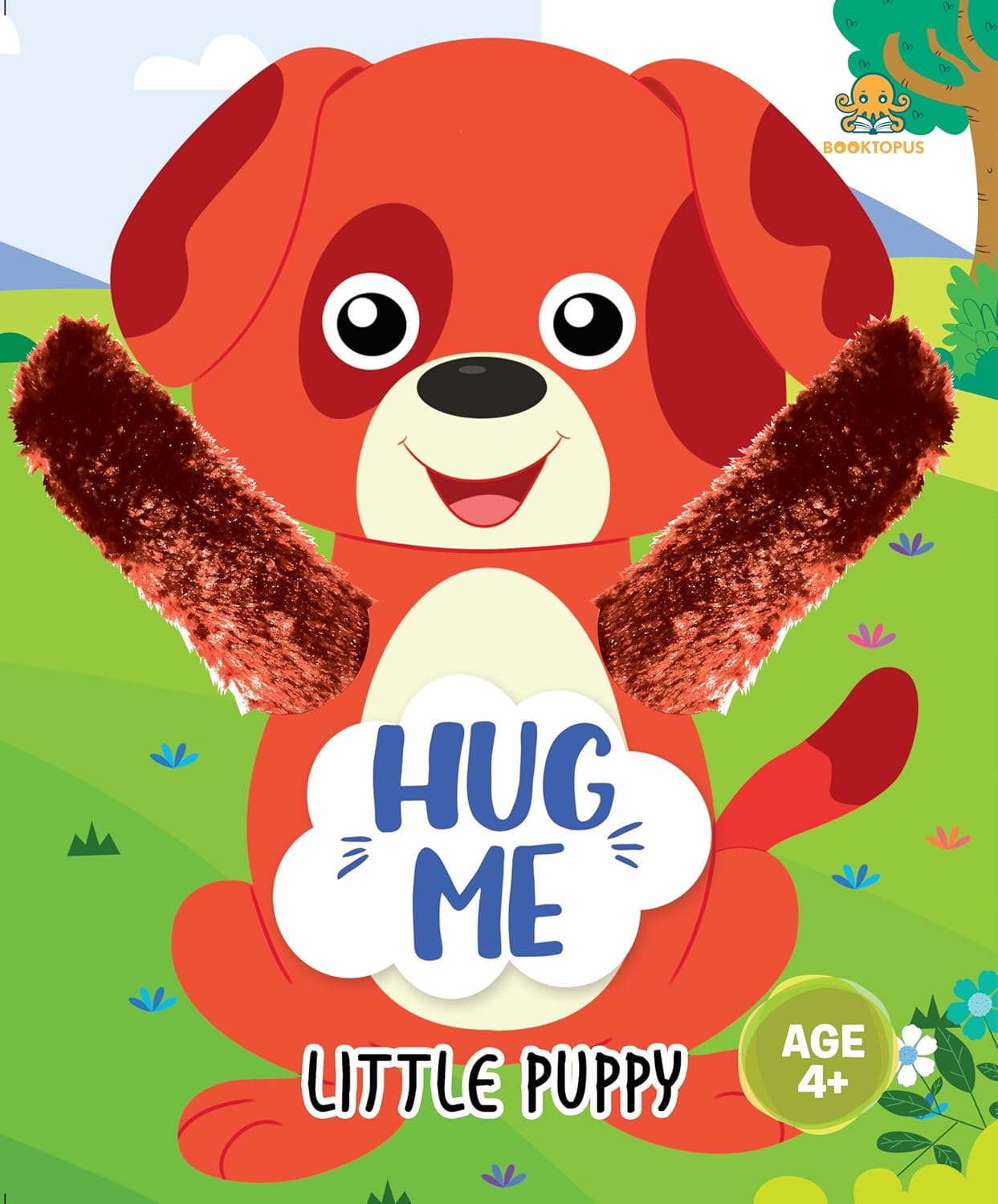 Booktopus Hug Me Hand Puppet Board Book – Little Puppy Interactive Bedtime Story with Soft Arms – Early Learning Books for Kids 4+ Years –