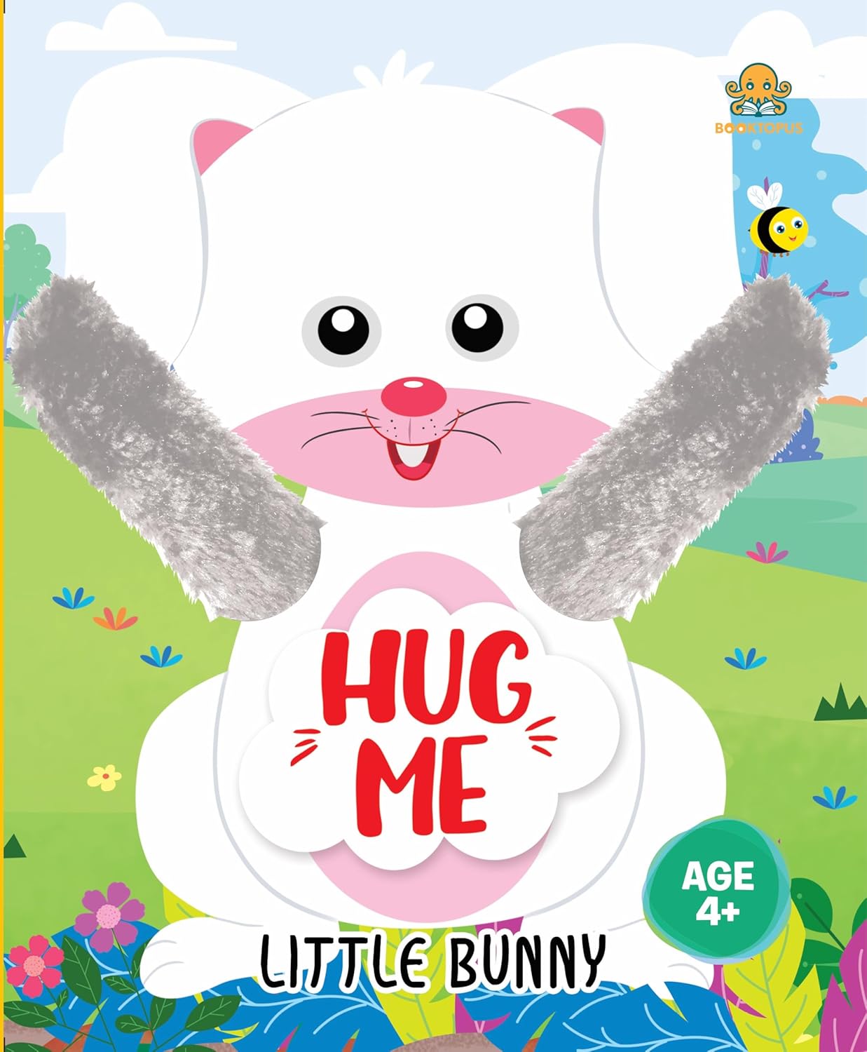 Booktopus Hug Me Hand Puppet Board Book – Little Bunny Interactive Bedtime Story with Soft Arms – Early Learning Books for Kids 4+ Years –