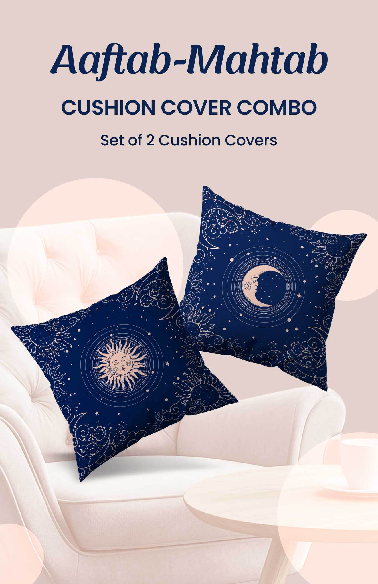 Aaftab-Mahtab Cushion cover combo set of 2