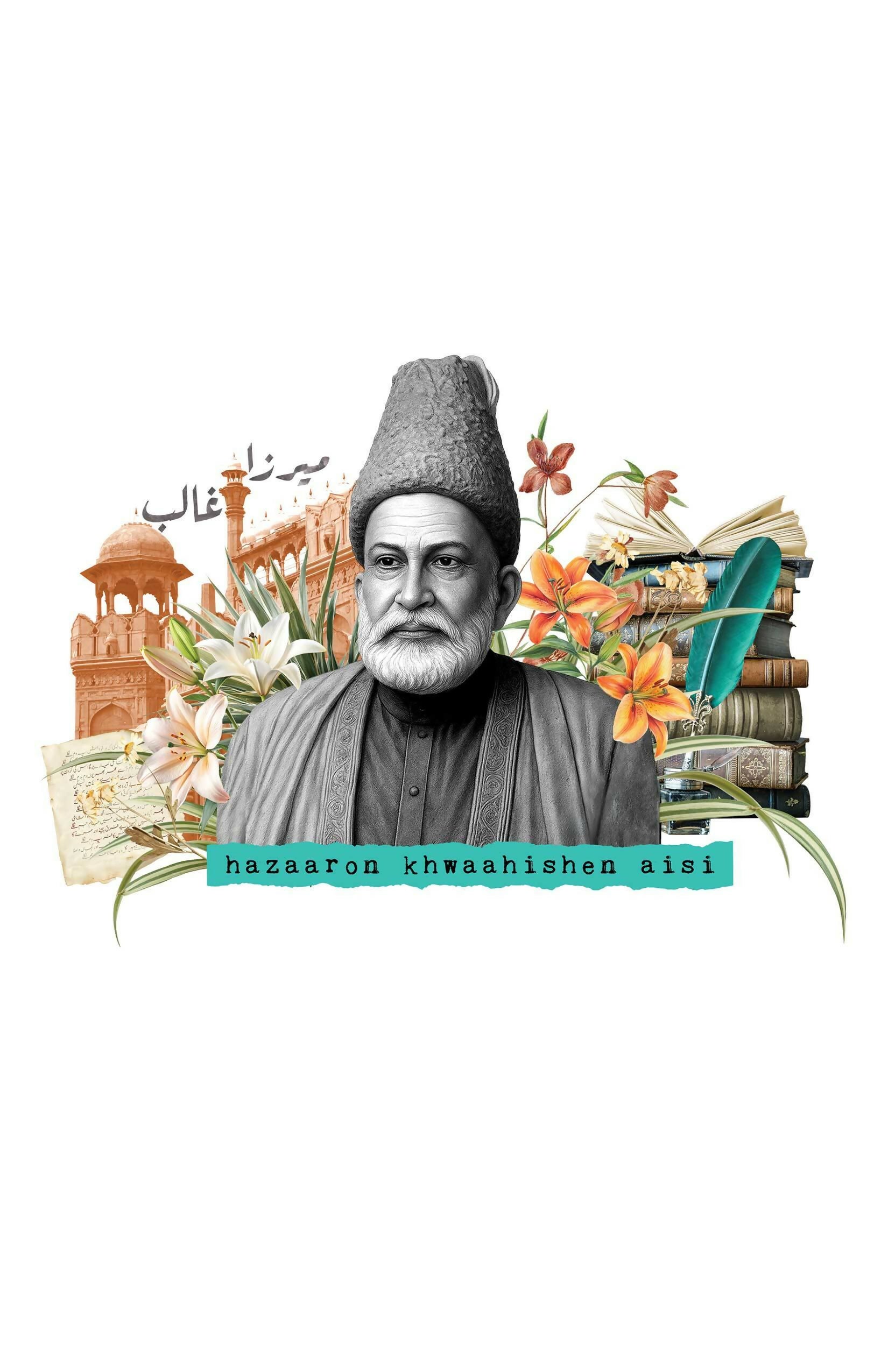 Mirza Ghalib Shayar Portrait- 100% Cotton Unisex Shayar T-shirt