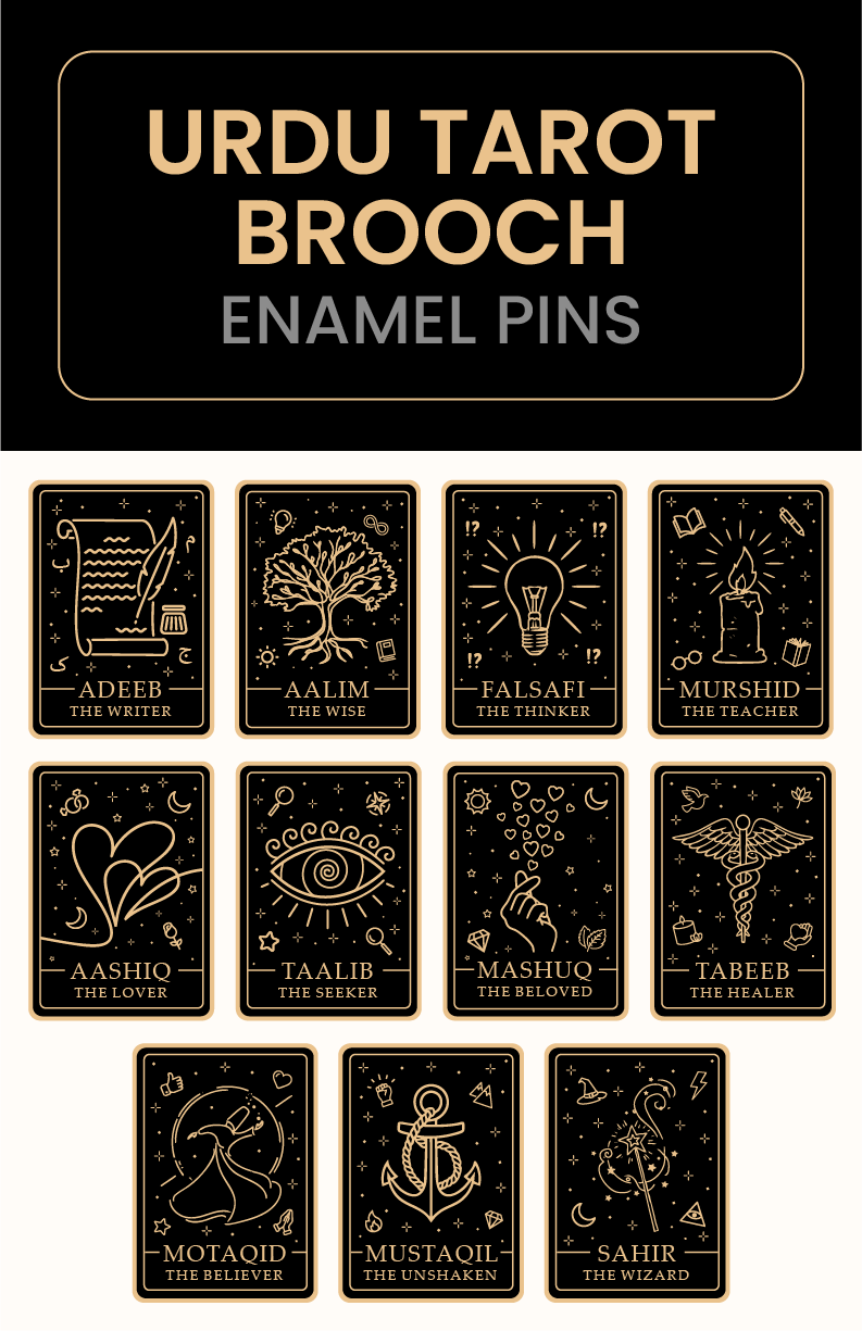 Urdu Tarot Brooch Enamel Pins
