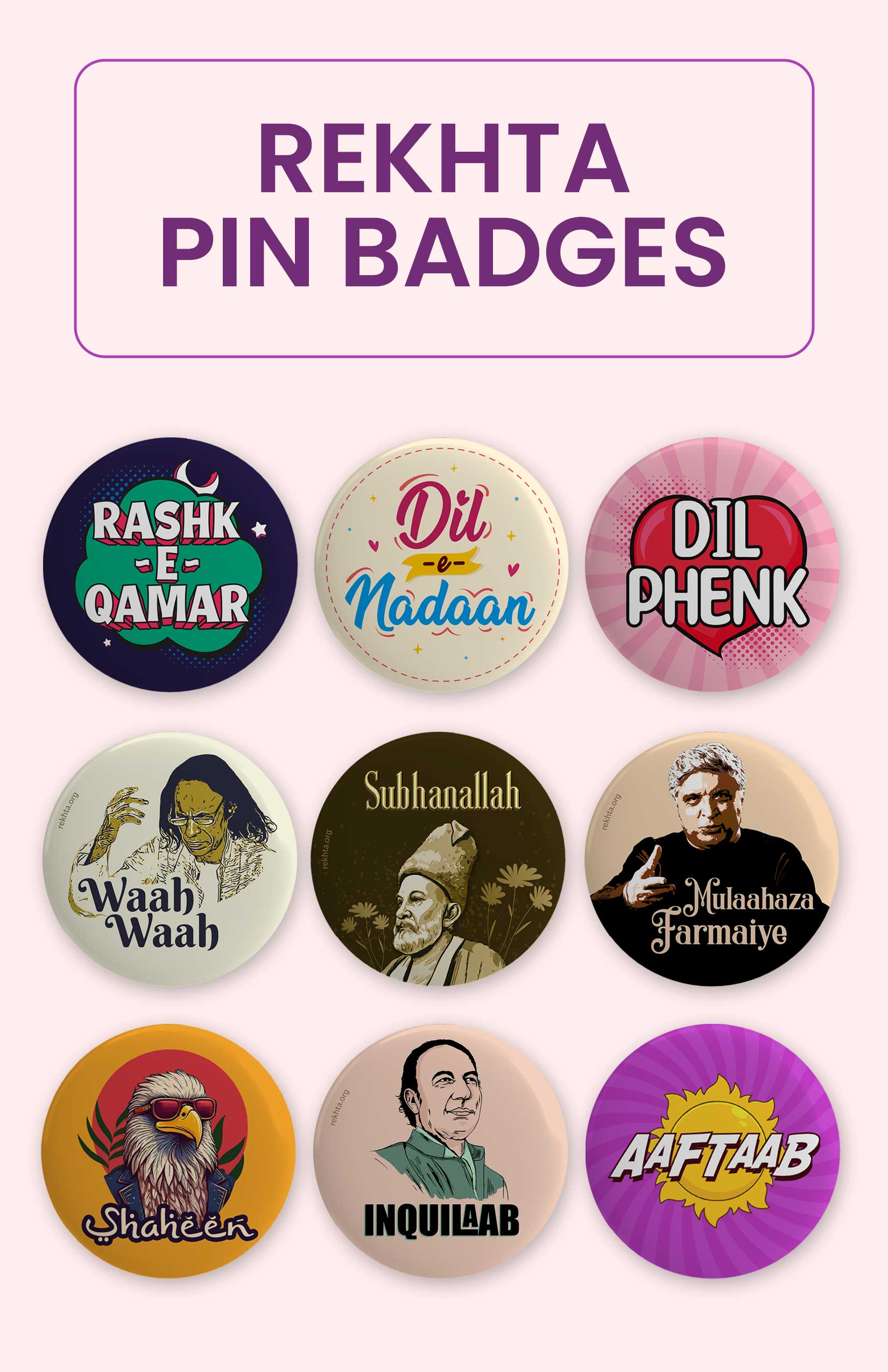 Rekhta Pin Badges