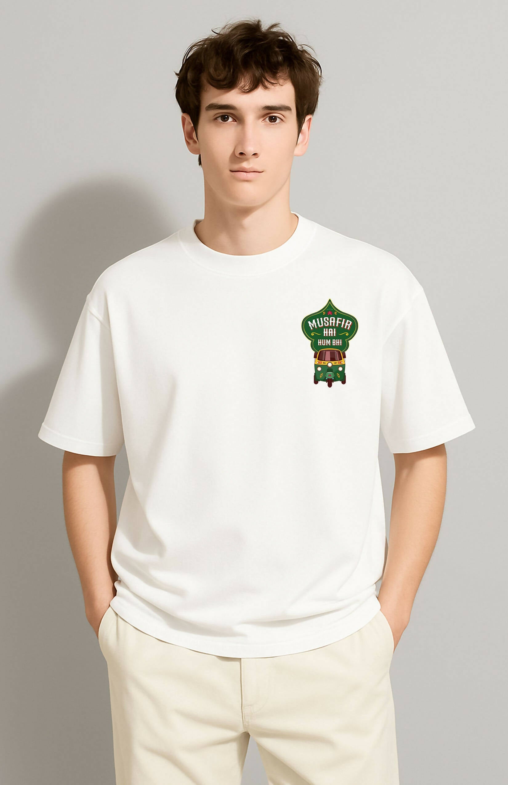 Musafir Hai Hum Bhi 100% Cotton Unisex T-Shirt – Urdu Truck Art Shayari T-shirt