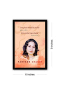 Parveen Shakir- Itne Ghane Baadal Ke Pichhe Quotes Wall Posters with Frame for Home and Office