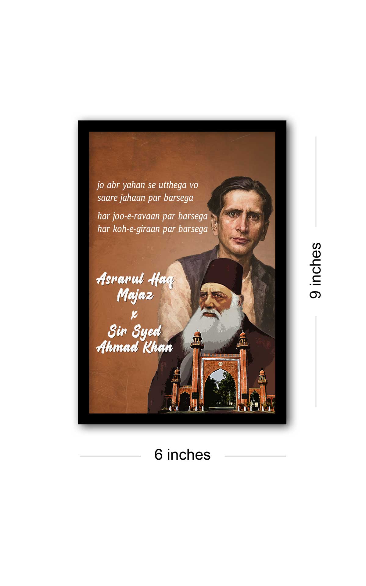 Majaz/ Sir syed- Jo abr yahan se uthega Quotes Wall Posters with Frame for Home and Office