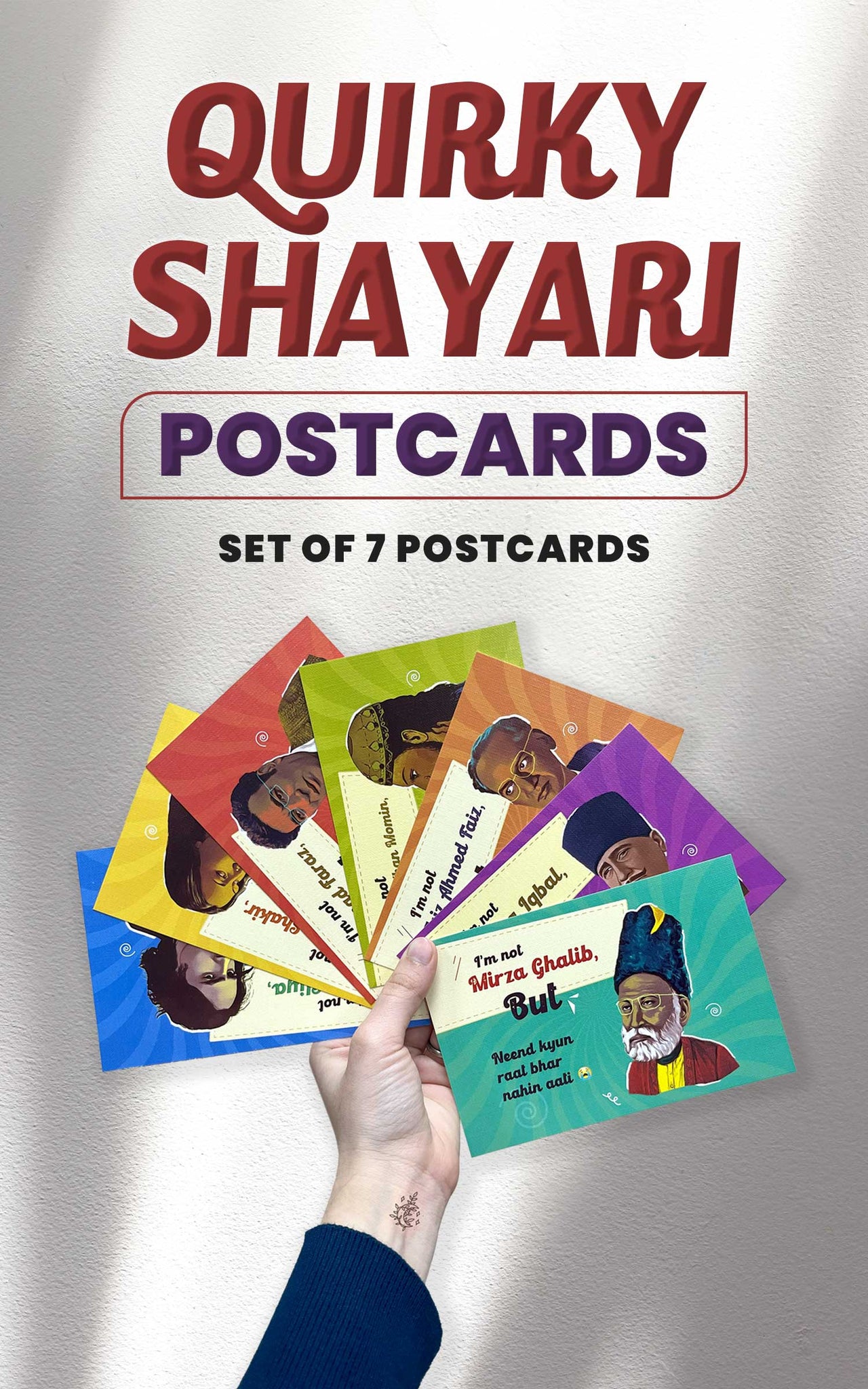 Quirky Shayari Postcards – set of 7