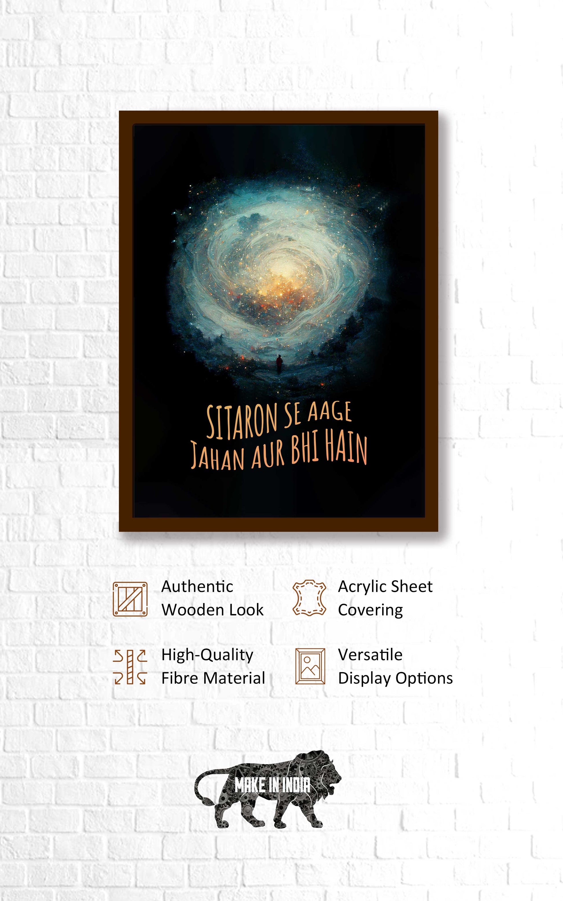 Quotes Wall Posters with Frame for Home and Office ; Sitaaron Se Aage Jahaan Aur Bhi Hain